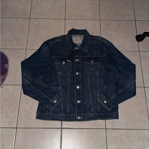 True Religion JESSE SN Trucker Jacket Mens Blue  WASH Denim Extra $159